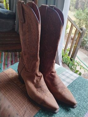 Dan Post Brown Leather Western Heeled Cowboy Boots 3464 SZ 8.5